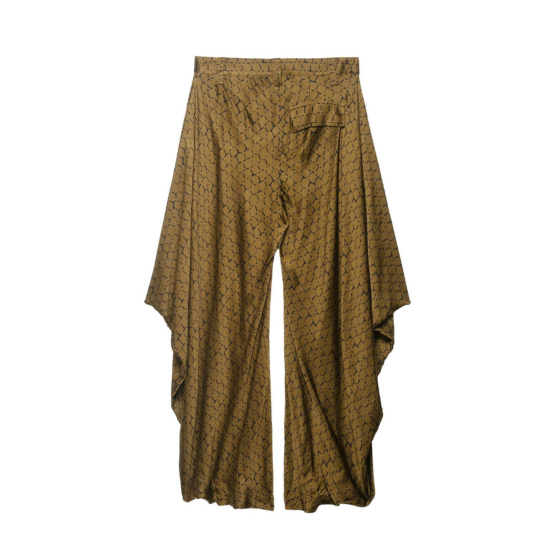 Women Wide Palazzo Pants with Asymmetric Ruffle Hem Mune Fashion
