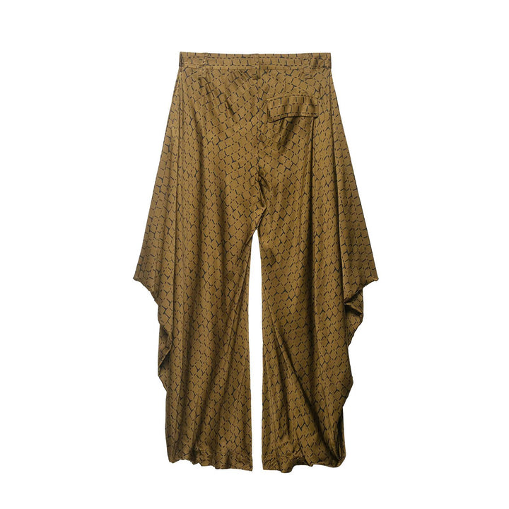 Women Wide Palazzo Pants with Asymmetric Ruffle Hem Mune Fashion