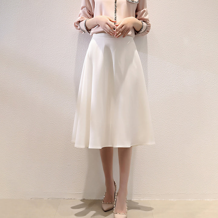 Women Elegant Midi Skirt with Flared Cut Mune Fashion