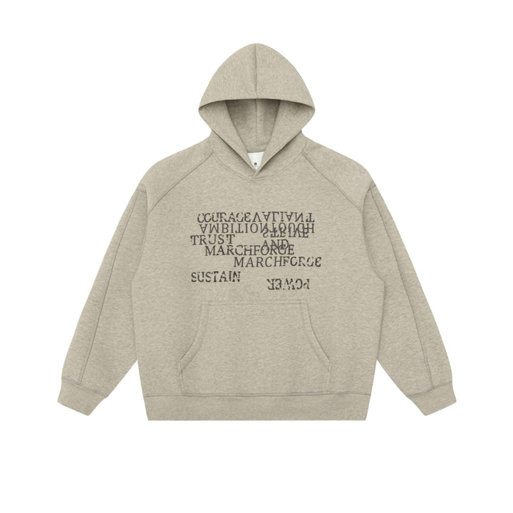 Unisex Oversize Hoodie with raglan sleeves, kangaroo pocket and offset typo print Mune Fashion