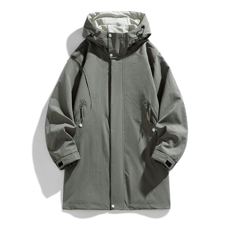 Unisex water-repellent transitional parka with adjustable hood, concealed front placket and zippered pockets Mune Fashion