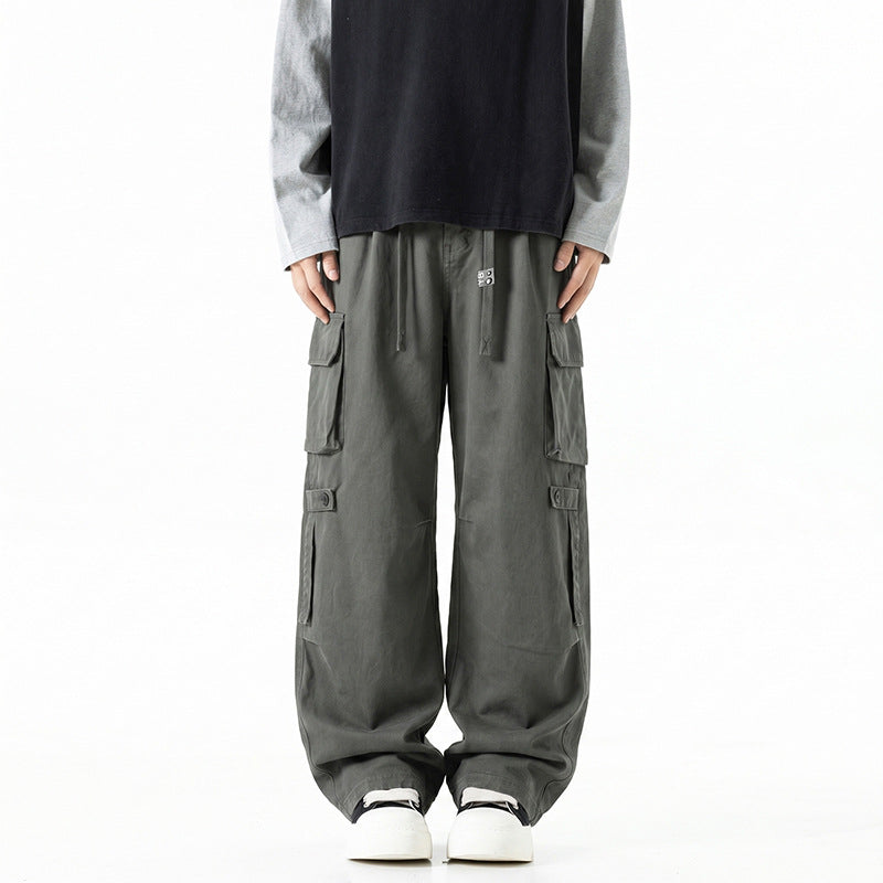 Herren Extraweite Baggy-Cargo-Hose mit Elastikbund, Tunnelzug und Mehrfach‑Utility‑Taschen Mune Fashion