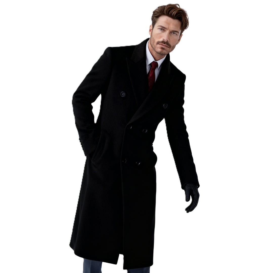Men's Double-Breasted City Coat made of Wool Blend with Tailored Silhouette Mune Fashion