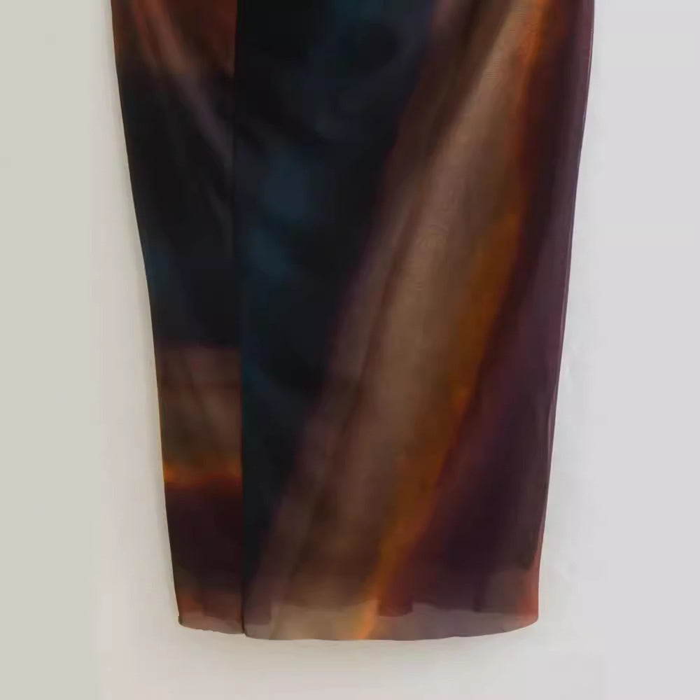 Women's Figure-Hugging Midi Dress with Side Draping and Round Neckline Mune Fashion