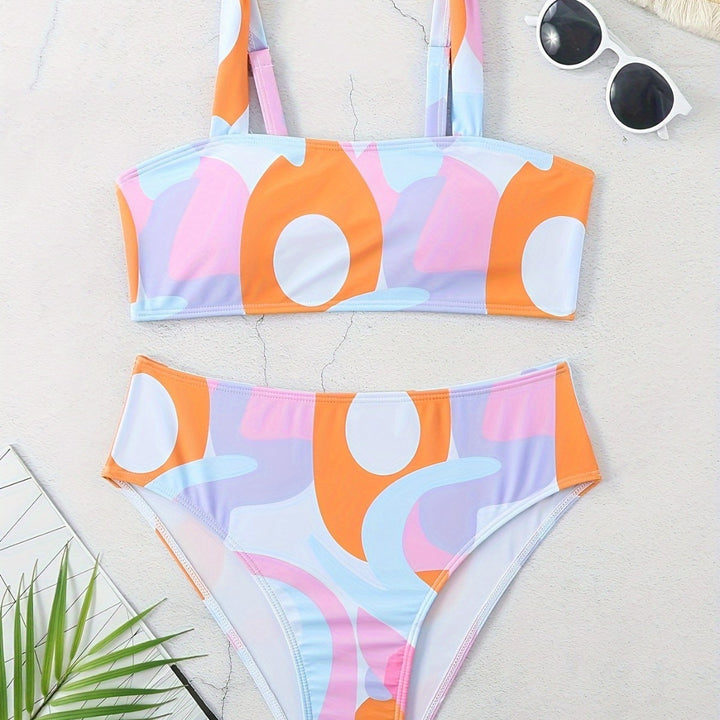 Women's bikini set with fashionable graphic design and wide straps Mune Fashion