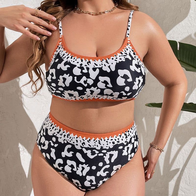 Women's High-Waisted Bikini with Animal Print and Sporty Design Mune Fashion