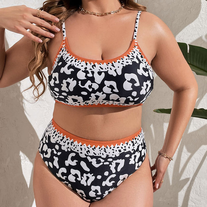 Women's High-Waisted Bikini with Animal Print and Sporty Design Mune Fashion