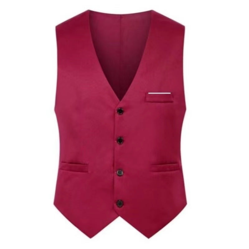 Men's elegant satin vest with V-neck and slim-fit suit trousers Mune Fashion