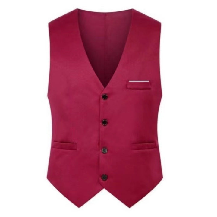 Men's elegant satin vest with V-neck and slim-fit suit trousers Mune Fashion