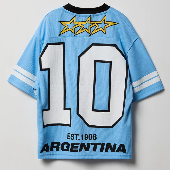 Unisex nan Oversize Sports Jersey in Retro Look with V-neck and Mesh Structure Mune Fashion