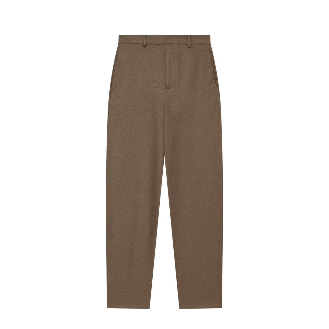 Women's high-waisted tapered wool-look fabric trousers with crease and slim ankle fit Mune Fashion
