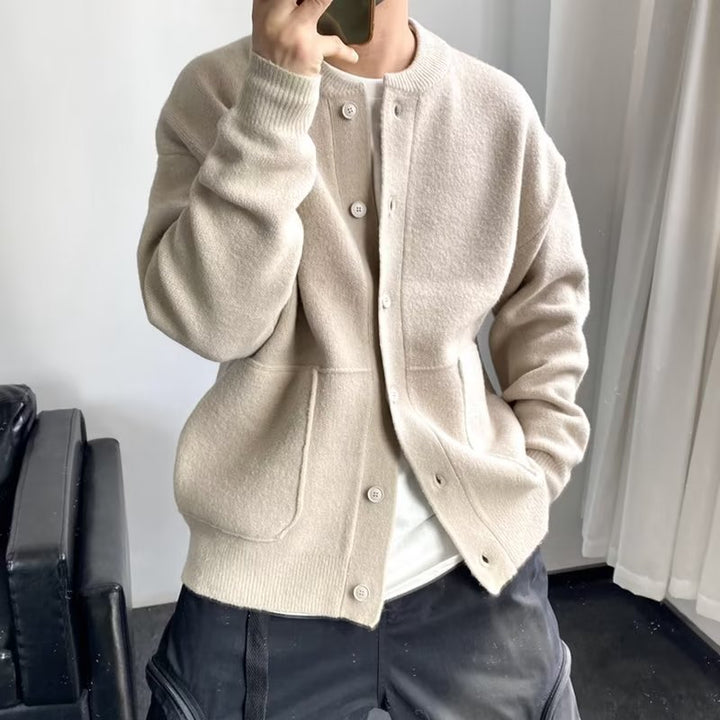 Men's Classic Cardigan Made of High-Quality Wool Mune Fashion