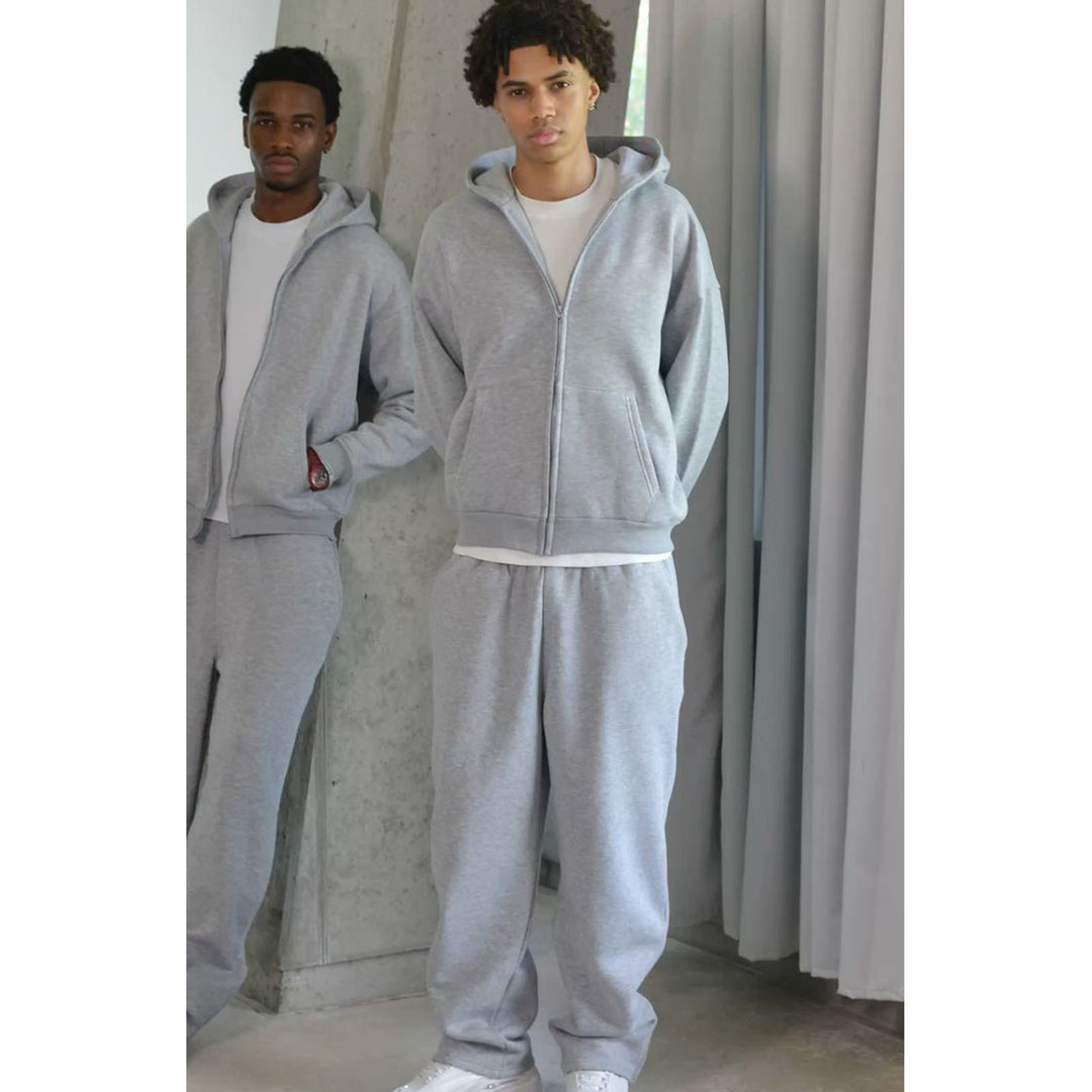 Men's nan Oversize Zip Hoodie and Relaxed Sweatpants Set Mune Fashion
