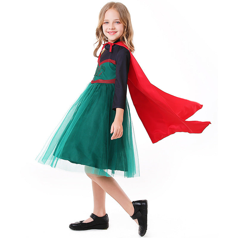 Girl's costume as a charming princess with tulle skirt and cape Mune Fashion
