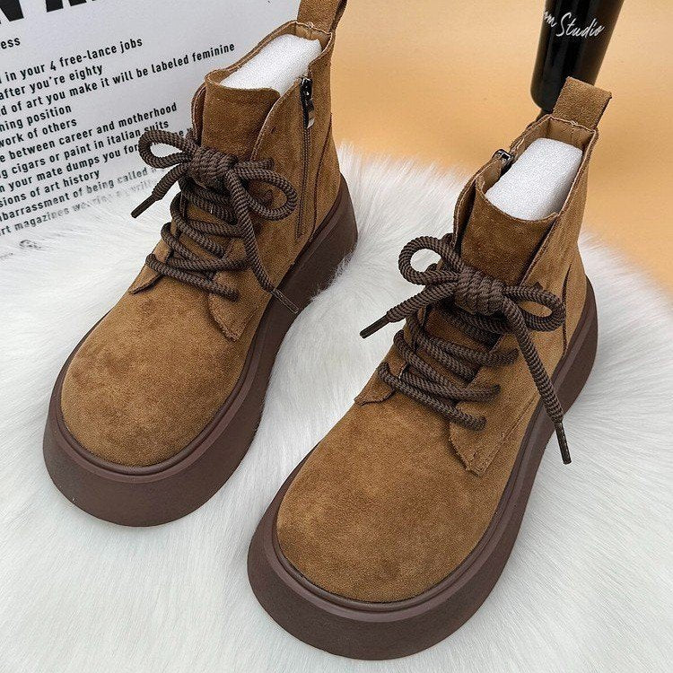 Women's fashionable and comfortable lace-up ankle boots Mune Fashion