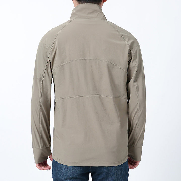 Men's softshell pullover with short zipper, arm pocket, and raglan sleeves Mune Fashion
