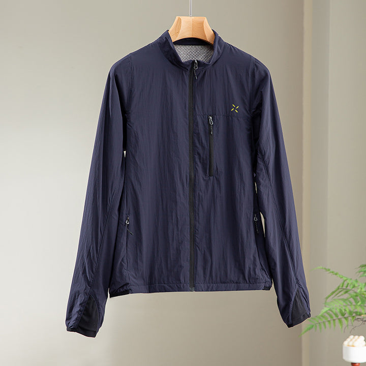 Men's Ultralight Functional Jacket with Stand Collar, Chest Pocket and Concealed Zipper Mune Fashion