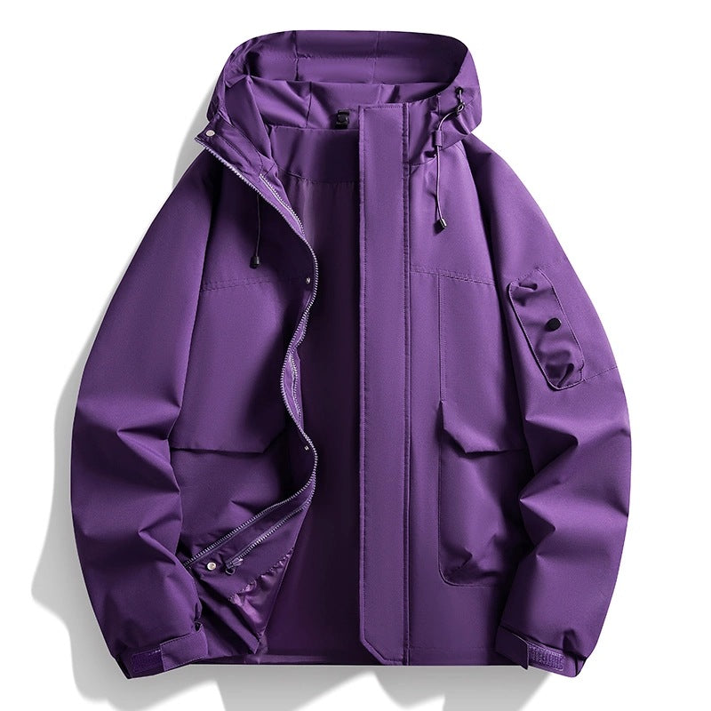 Men's Waterproof Hooded Jacket in Utility Style with Welded Seams and Concealed Zipper Mune Fashion
