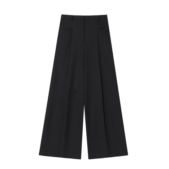 Women's High-Waisted Culotte Pants with Wide Legs, Crease and Stylish Tailoring Look Mune Fashion