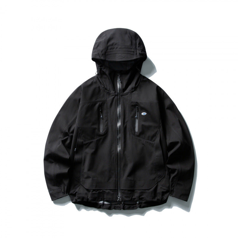 Unisex Lightweight Softshell Outdoor Jacket with Adjustable Hood, Water-Repellent Membrane, and Ergonomic Breast Pockets Mune Fashion