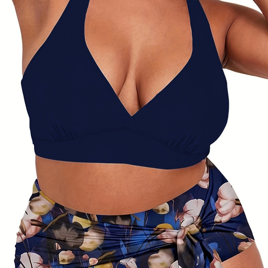 Women's Two-Piece Swim Outfit with Casual Wrap Skirt Mune Fashion