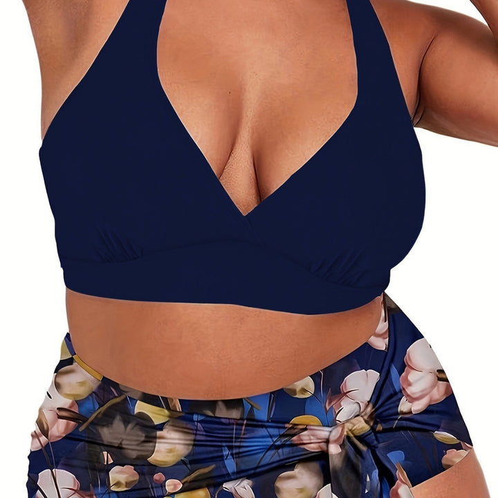 Women's Two-Piece Swim Outfit with Casual Wrap Skirt Mune Fashion