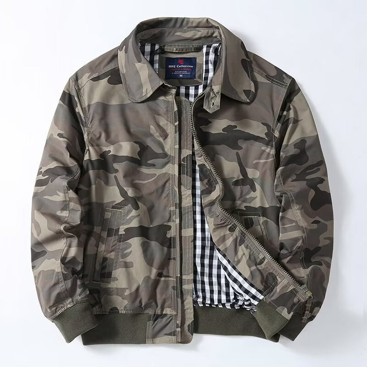 Men's Fashionable Bomber Jacket with Checked Lining Mune Fashion