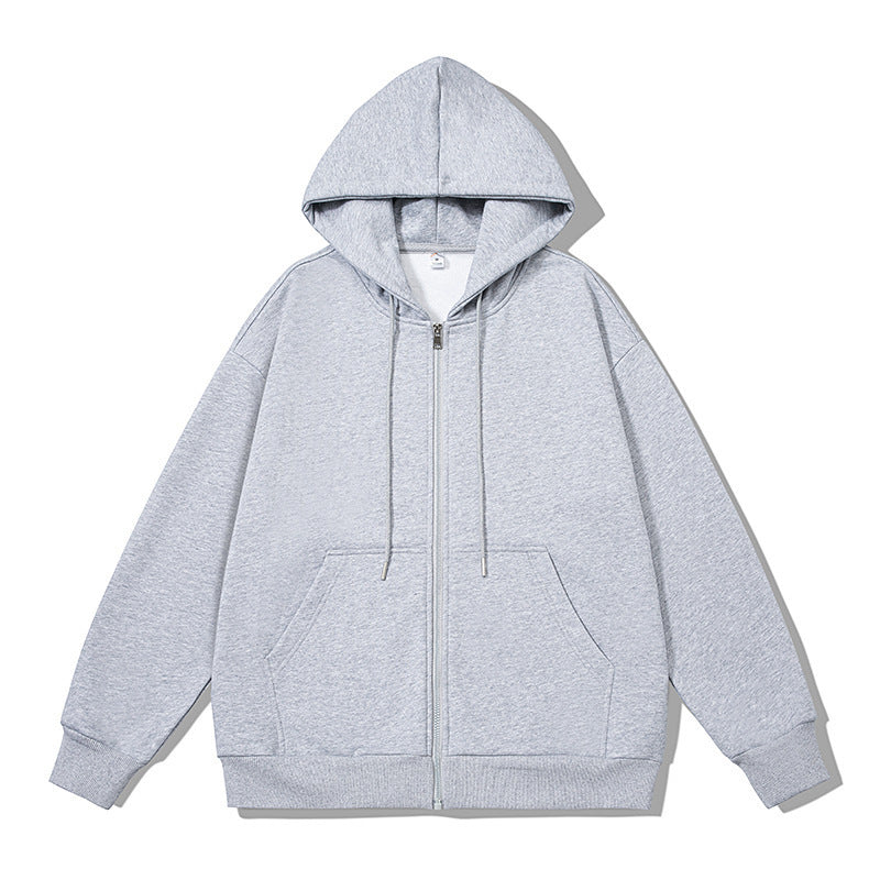 Unisex oversized hoodie jacket with a wide shoulder cut, full-length zipper, and French-Terry Mune Fashion