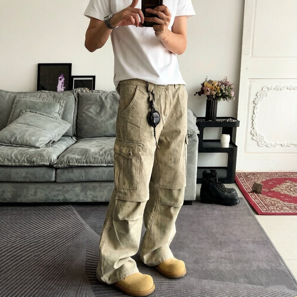 Men's Casual Cargo Pants with Practical Pockets Mune Fashion