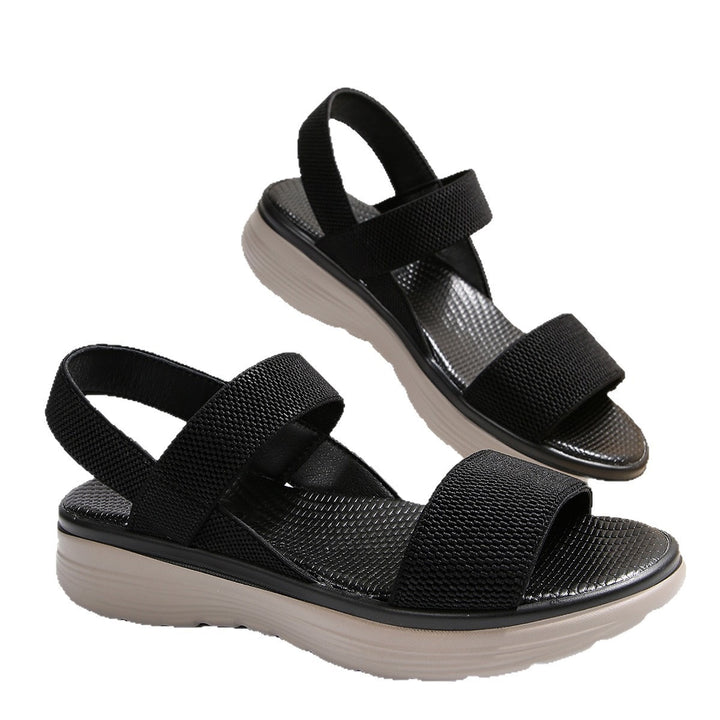 Damen Leichte Stretch‑Sandalen mit gepolstertem Komfortfußbett und dämpfender Plateau‑Sohle Mune Fashion