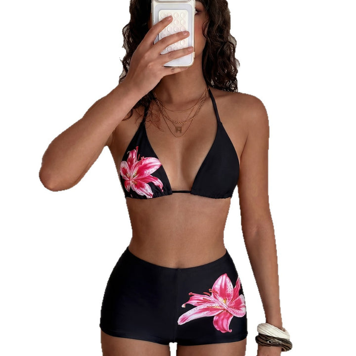 Women's Triangle Bikini with Floral Design Mune Fashion