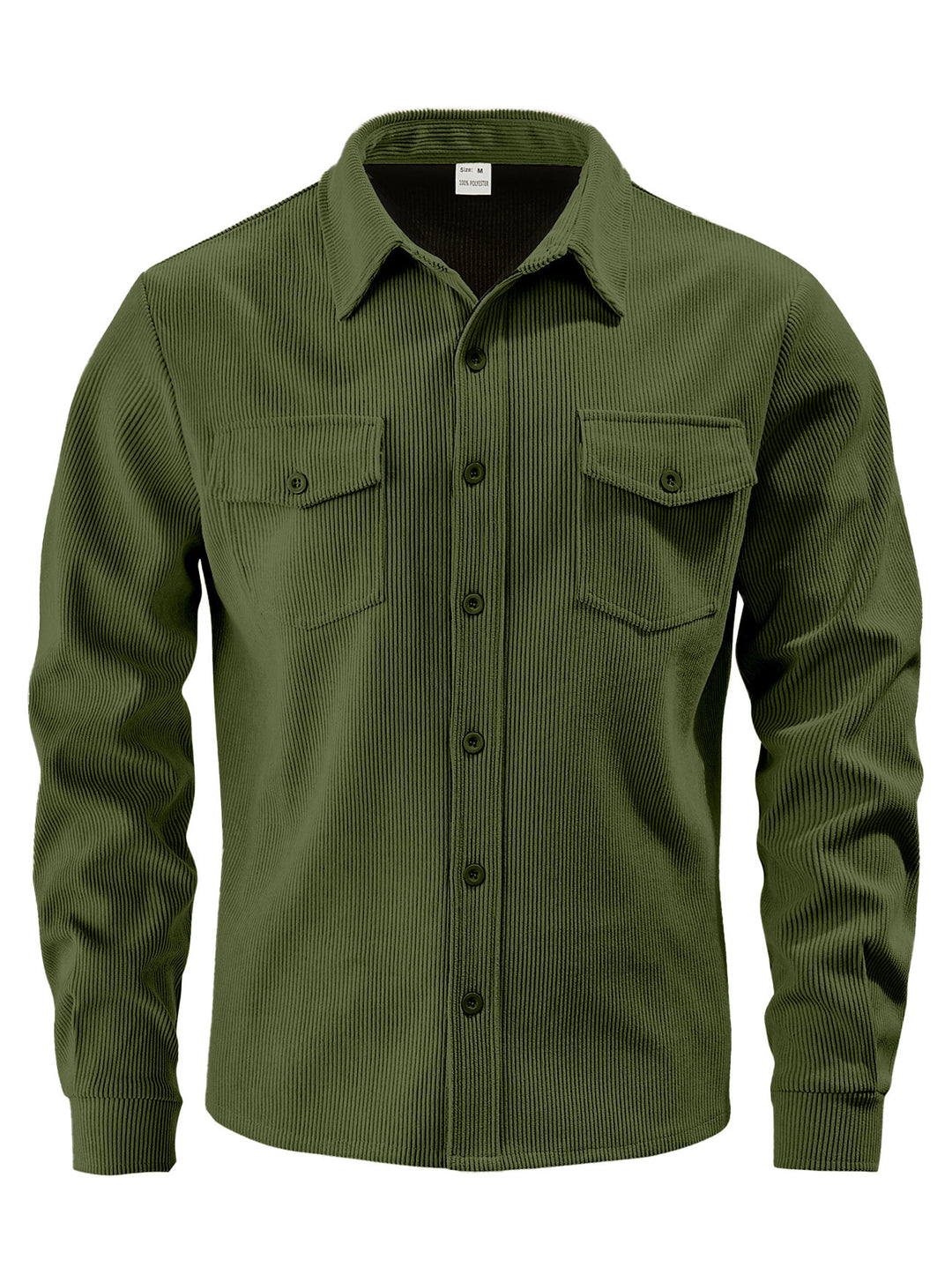 Men's cord shirt jacket made of wide corduroy with flap pockets and shirt collar Mune Fashion