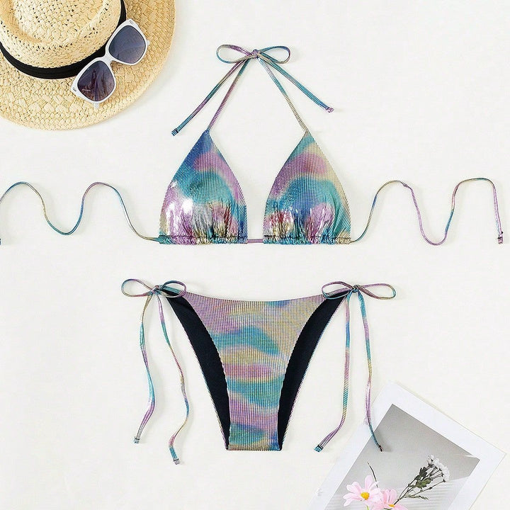 Women's Functional Triangle Bikini with Stylish Gradient Mune Fashion