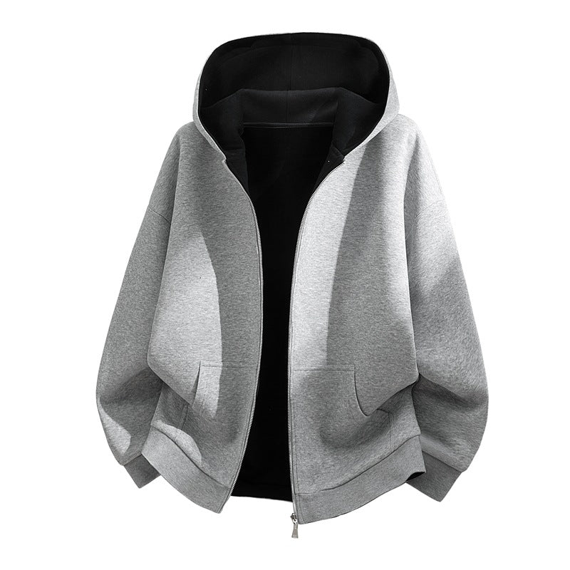 Unisex Oversize Zip-Hoodie with two-tone lining, boxy cut & two-way zipper Mune Fashion