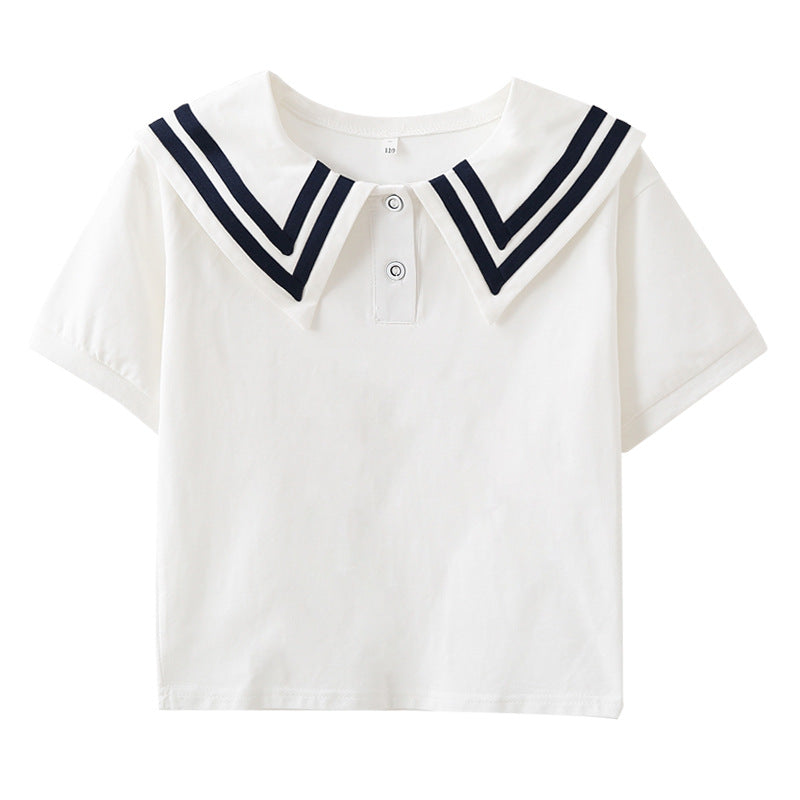 Women’s Polo Shirt with Maritime Collar Mune Fashion