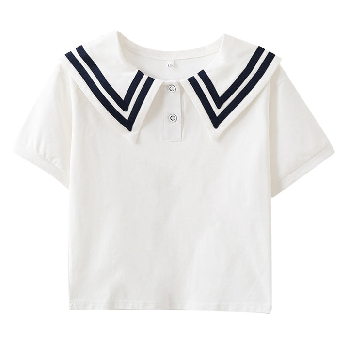 Women’s Polo Shirt with Maritime Collar Mune Fashion