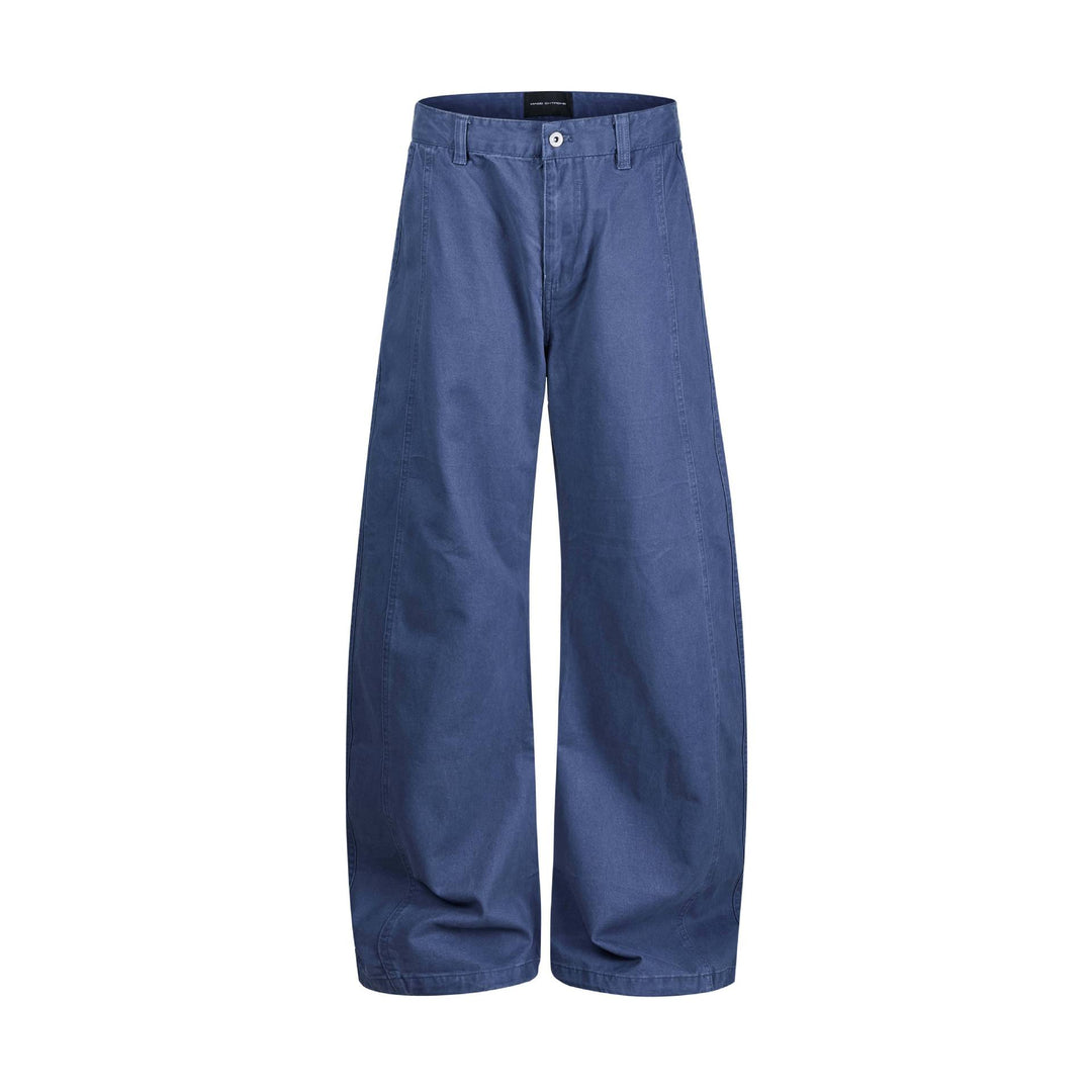 Women's wide ankle-length trousers with high waist made of cotton denim Mune Fashion