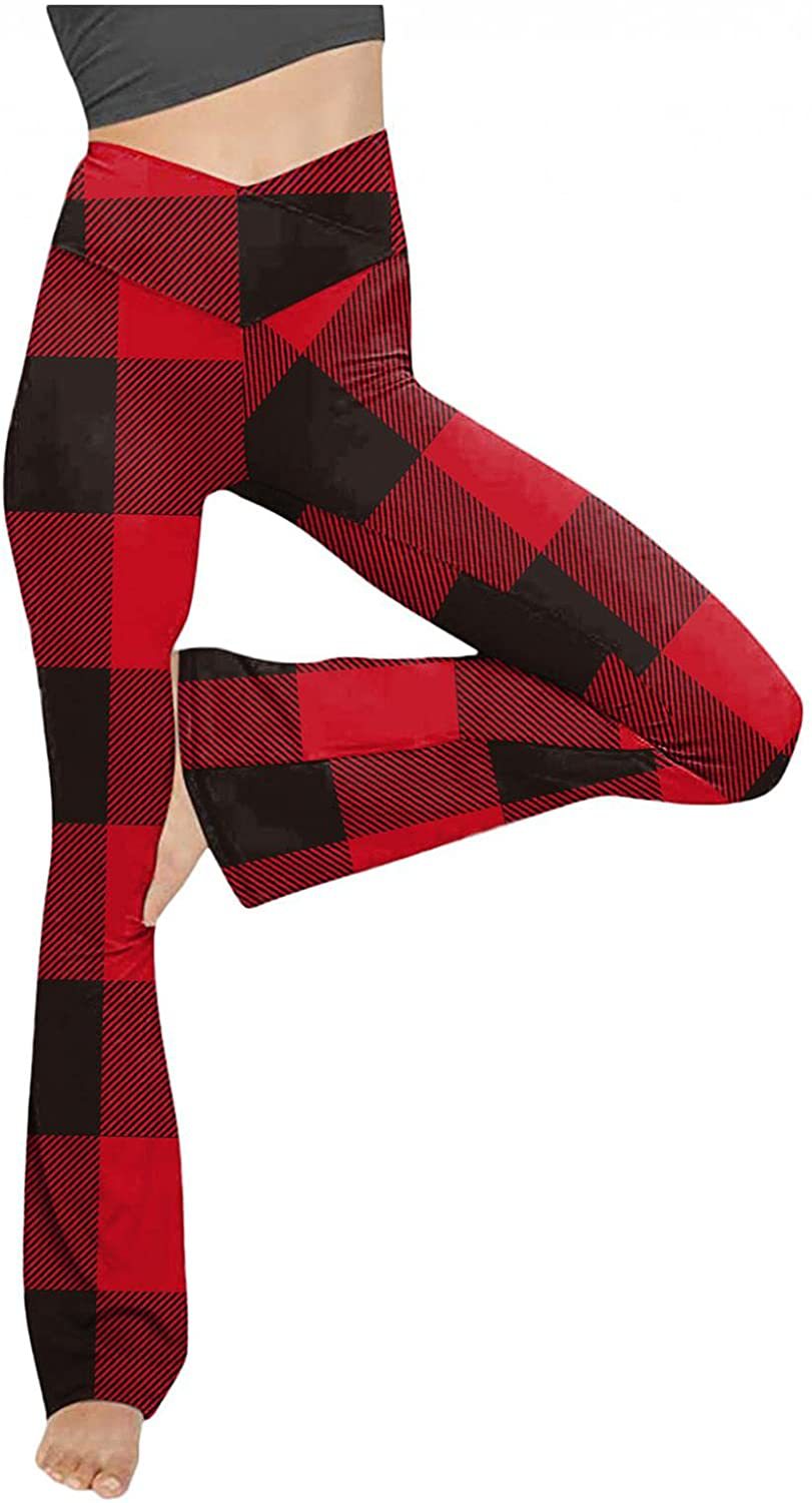 Women's mid-rise yoga pants with crossover waistband and flared hem with slit Mune Fashion