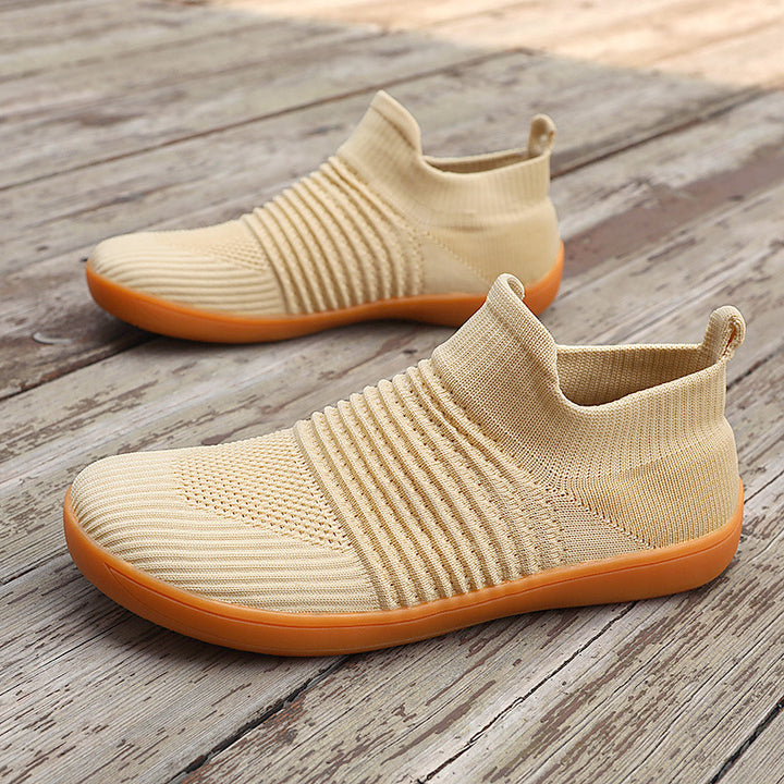 Unisex nan sock-like knitted sneakers with elastic shaft and non-slip rubber sole Mune Fashion