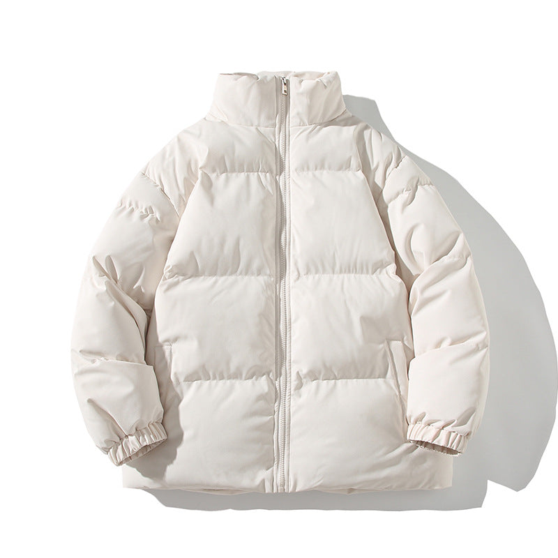 Men's Quilted Oversized Puffer Jacket with High Stand-Up Collar & Elastic Cuffs Mune Fashion