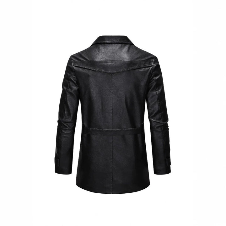 Men's Elegant Faux Leather Jacket with Practical Pockets Mune Fashion