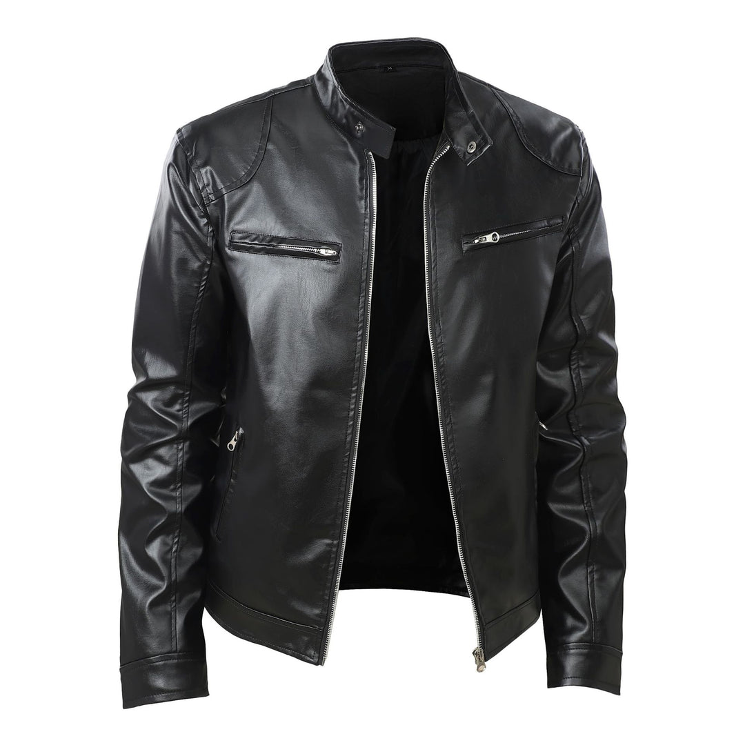 Men's Stylish Leather Jacket with Hood Mune Fashion