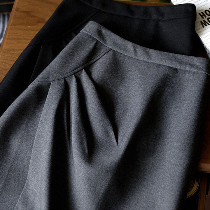 Women's midi skirt with wrap effect and discreet knife pleat Mune Fashion