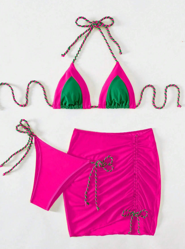 Women's bikini set with modern knot design and figure-hugging skirt Mune Fashion