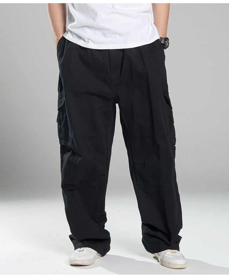 Men's Oversized Cargo Pants with Wide Leg, Multiple Pockets and Reinforced Seams Mune Fashion