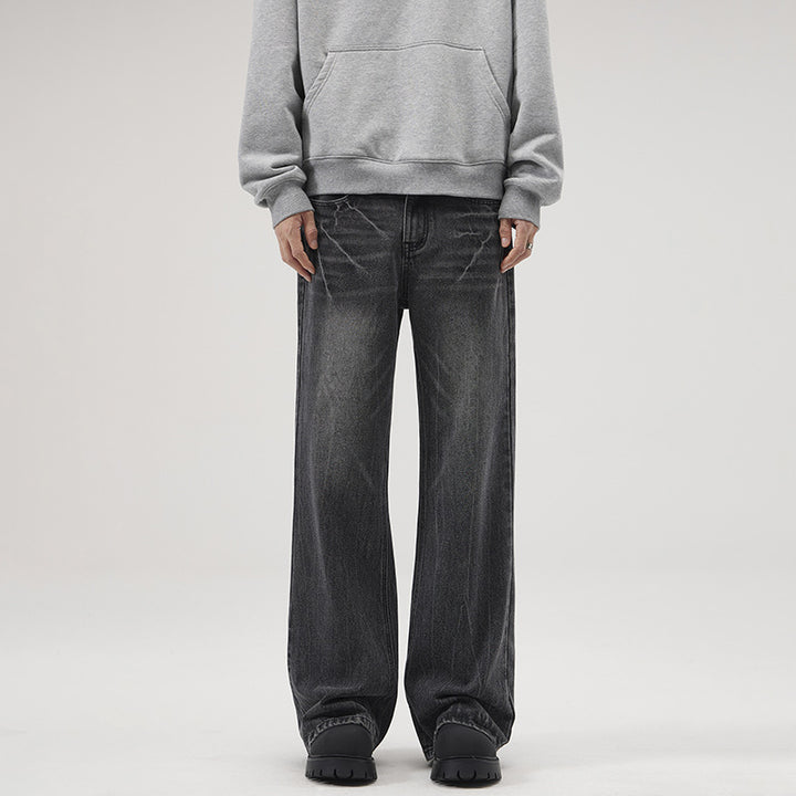 Men's Extra Wide Vintage Baggy Jeans with Drop Crotch and Wide Hem Mune Fashion