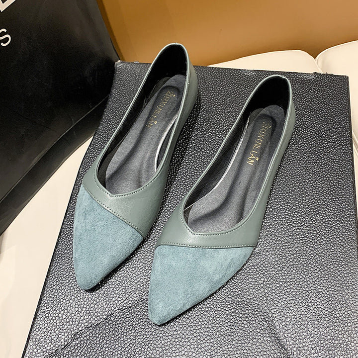 Women's pointed slip-on flats in a material mix with ergonomic comfort footbed and flexible profile outsole Mune Fashion