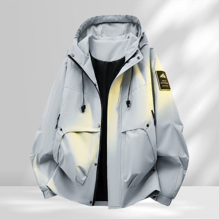 Men's Oversize Utility Outdoor Jacket with Hood, Padded Lining & Multi-Function Pockets Mune Fashion