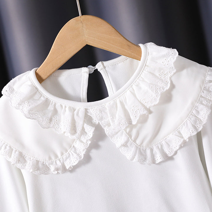 Girl's blouse with romantic ruffle hem Mune Fashion