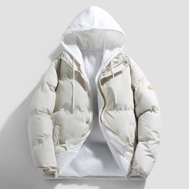 Men's Padded Winter Puffer Jacket with Two-Layer Hood and Elastic Cuffs Mune Fashion